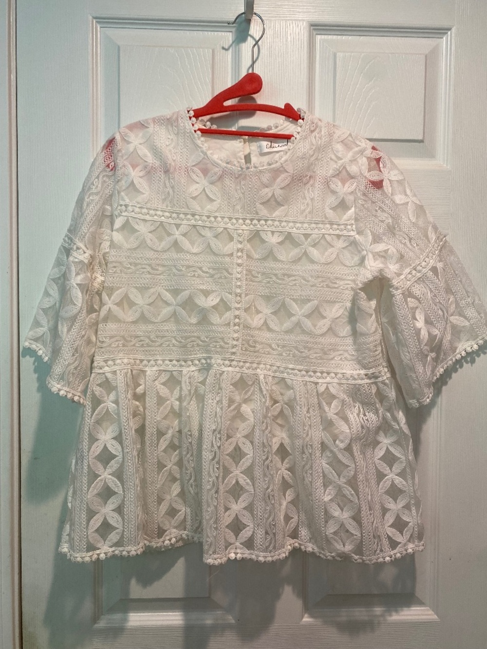 Chicwish Summer Lovin’ Embroidered White Lined Top Size M